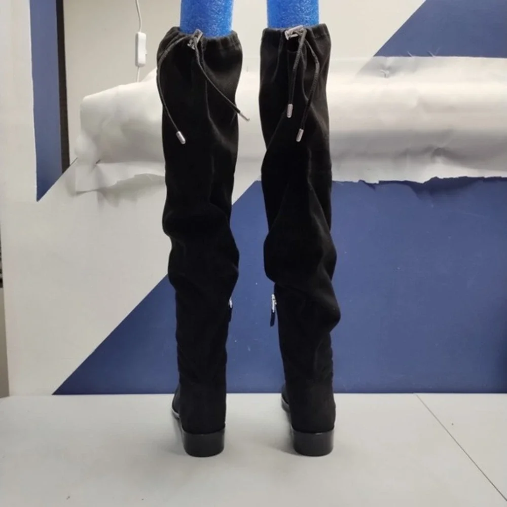 Circus By Sam Edelman Over The Knee Boots Womens US 6.5 Black Cuban Heel Pull-On